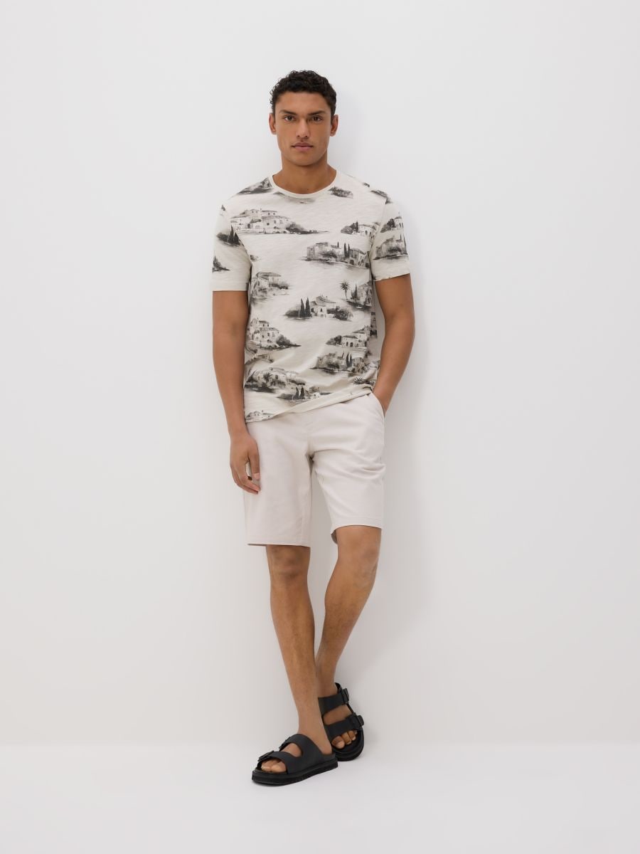 T-särk regular fit - beež - RESERVED - 4