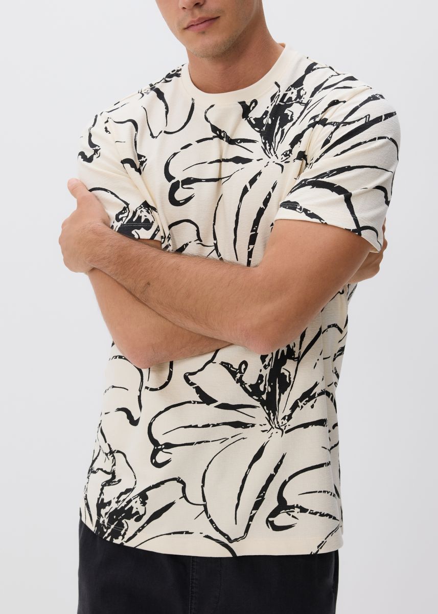 Regular fit T-shirt - cream - RESERVED - 3