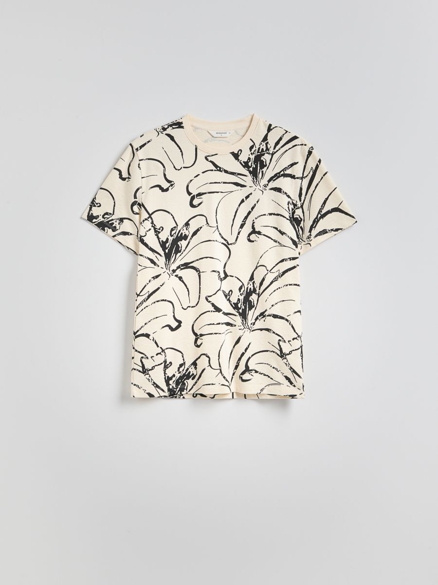 Regular fit T-shirt - cream - RESERVED - 6