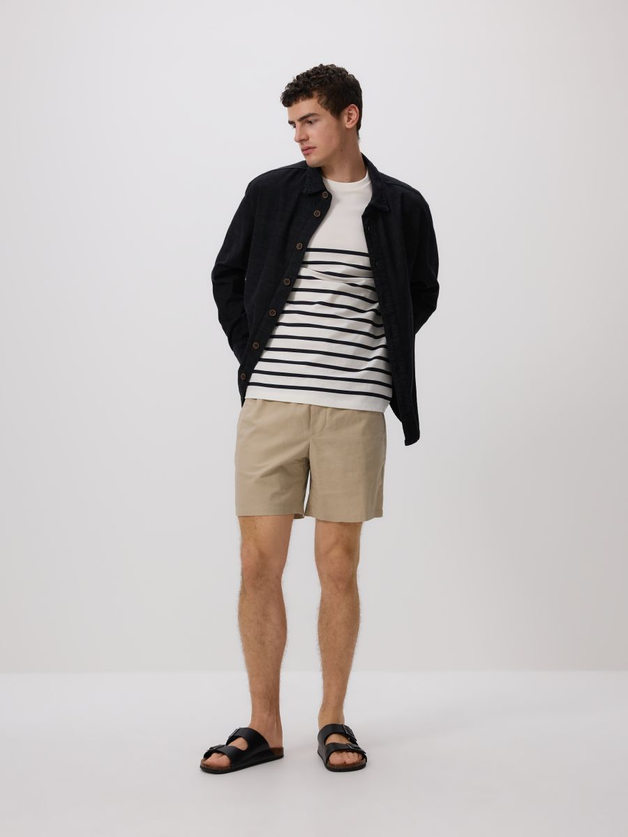 Regular fit stripe T-shirt - white - RESERVED - 2