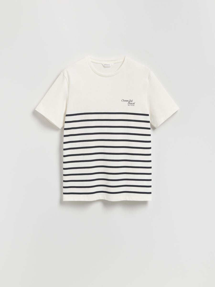 Regular fit stripe T-shirt - white - RESERVED - 5