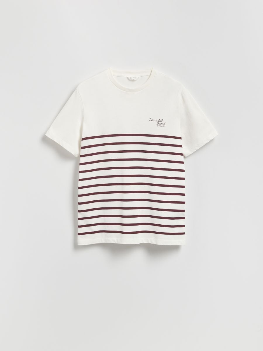 Regular fit stripe T-shirt - cream - RESERVED - 5