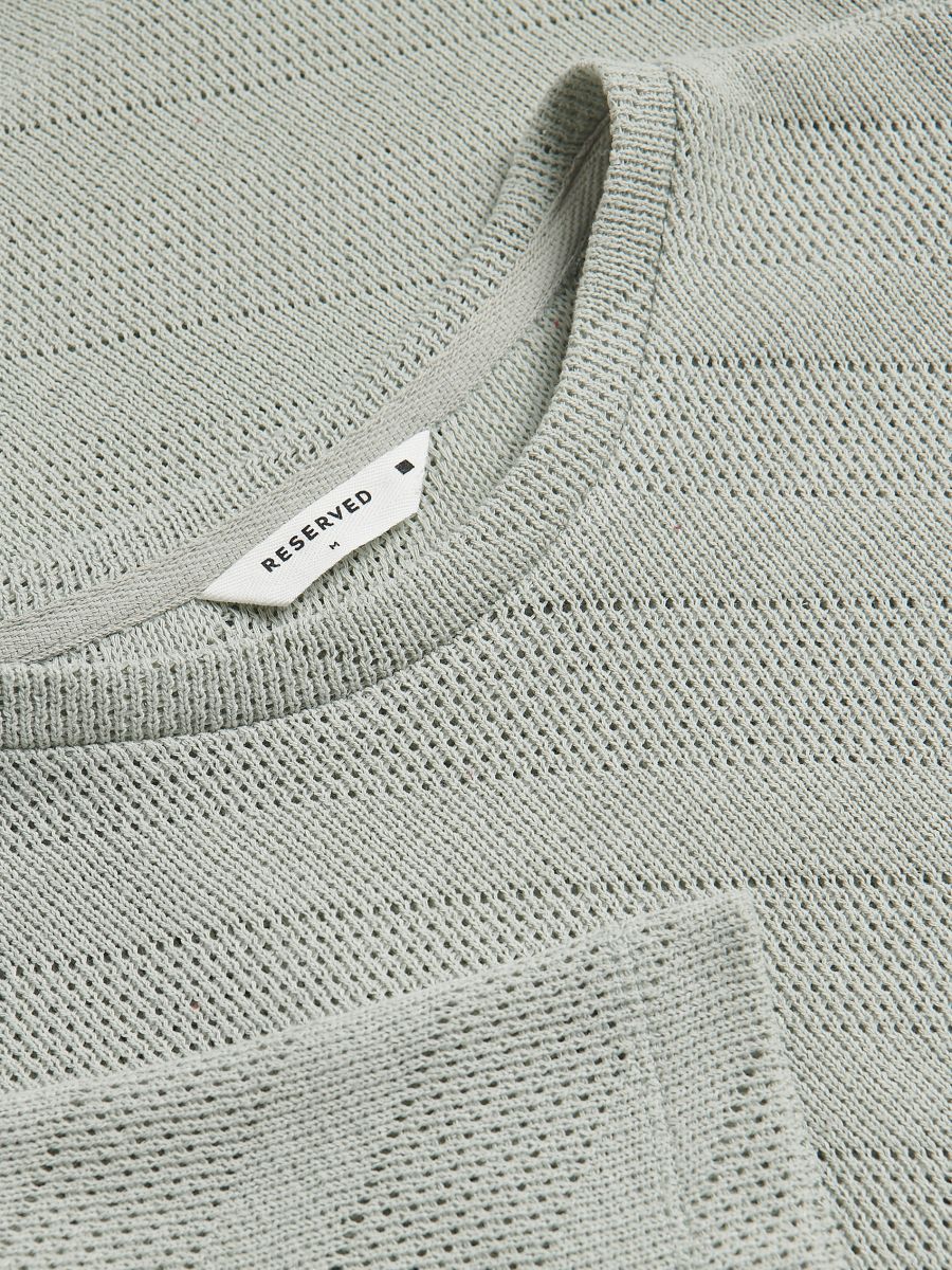 Strukturální tričko comfort fit - bledá zelená - RESERVED - 6
