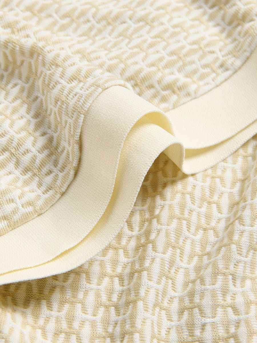 Regular fit structural fabric T-shirt - beige - RESERVED - 6