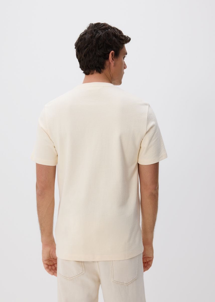 Regular fit T-shirt with appliqué - cream - RESERVED - 3