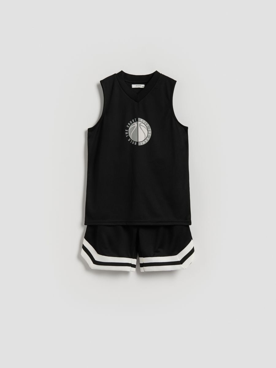 Set sport cu imprimeu - negru - RESERVED