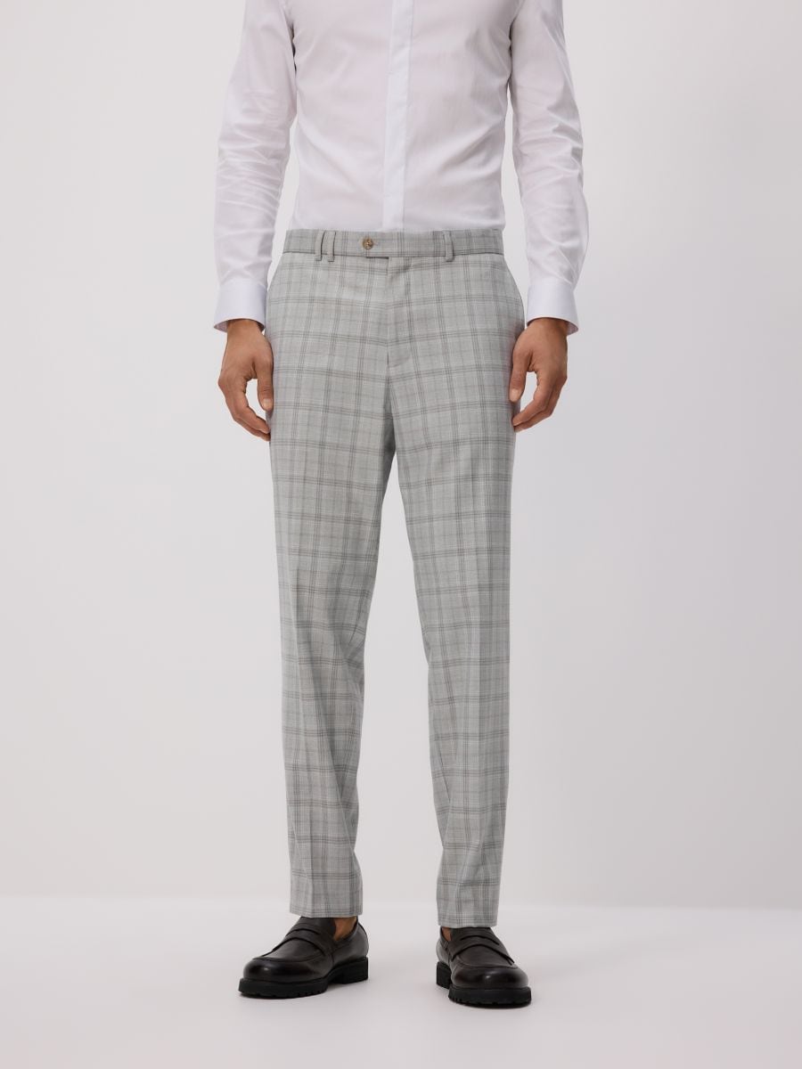 Suit trousers with added viscose - light grey - RESERVED