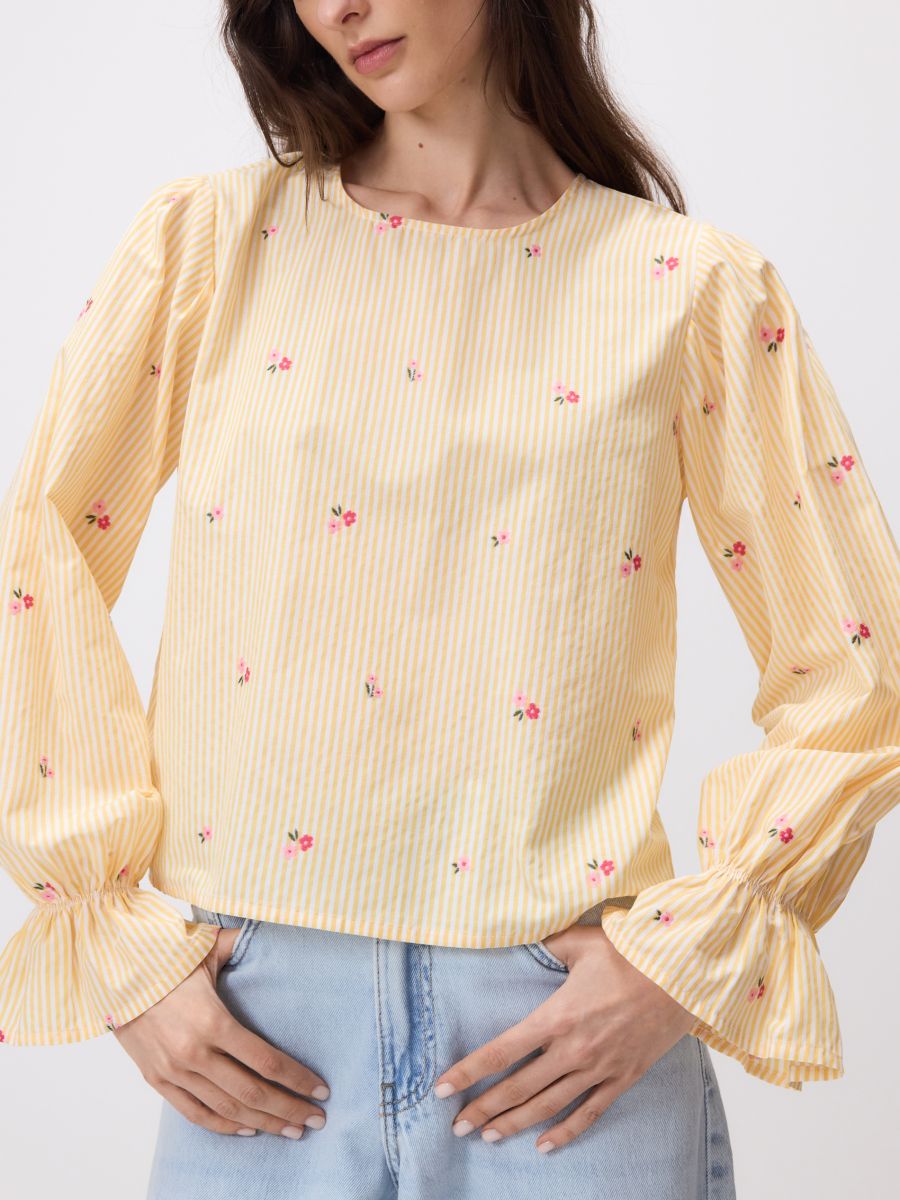 Blouse with decorative pattern - light yellow - RESERVED - 2