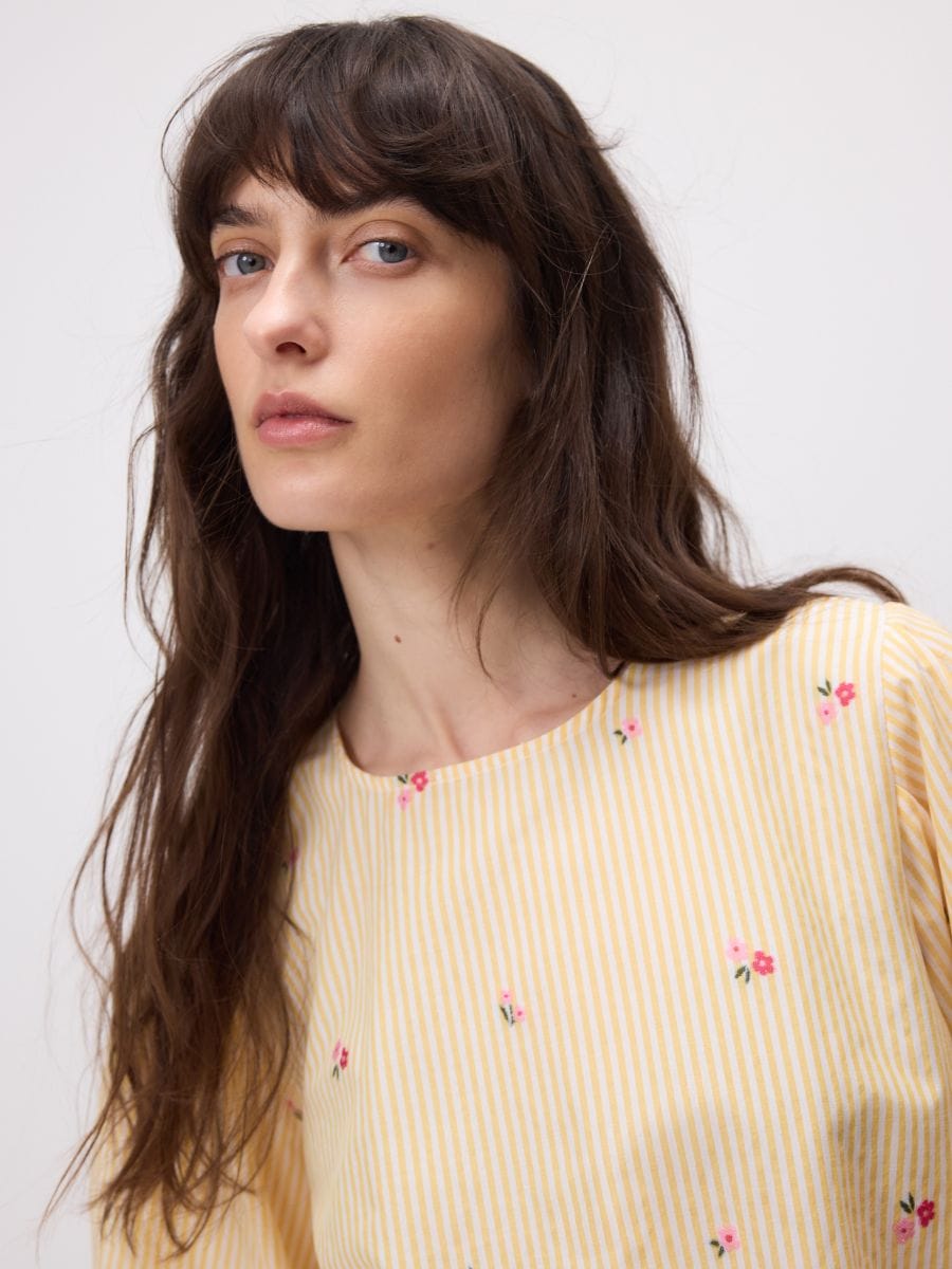 Blouse with decorative pattern - light yellow - RESERVED - 3