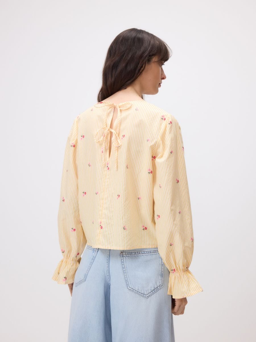 Blouse with decorative pattern - light yellow - RESERVED - 4