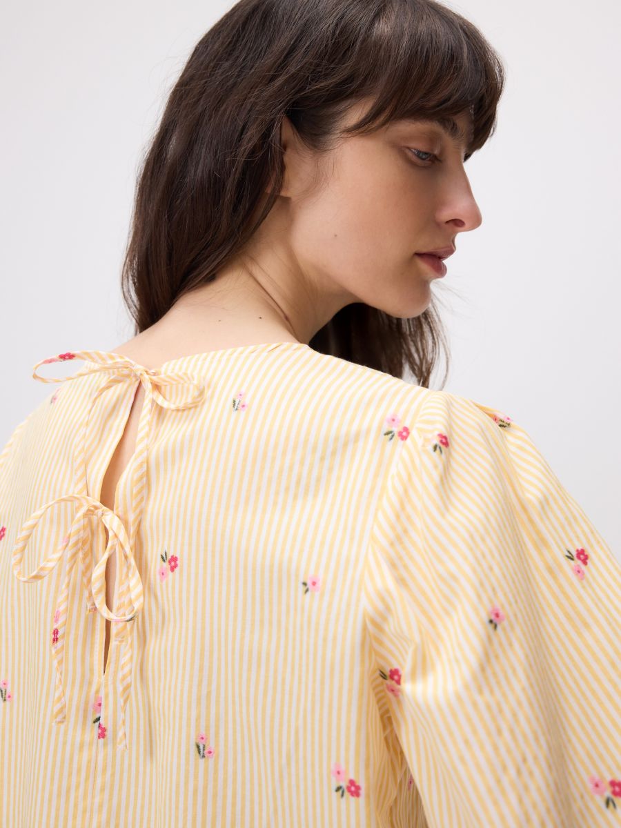 Blouse with decorative pattern - light yellow - RESERVED - 5