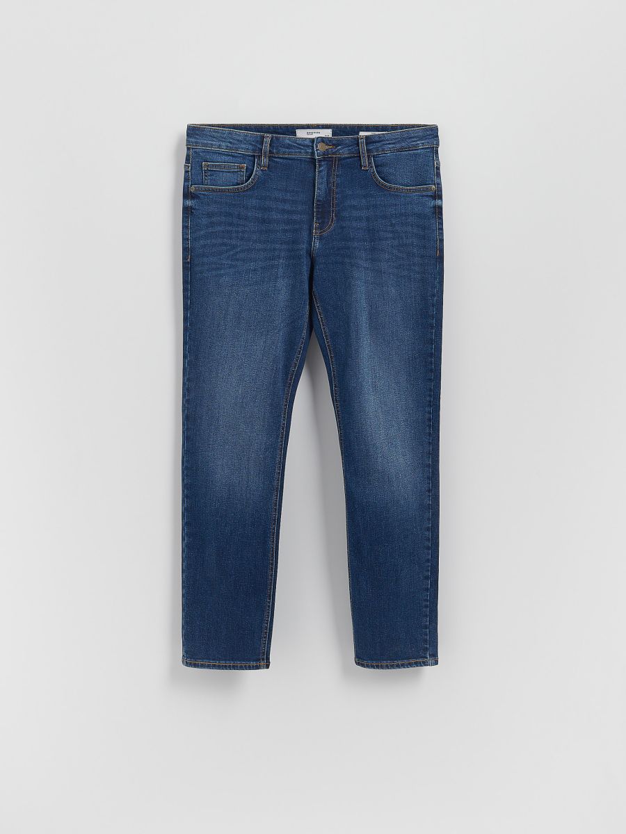 Jeans im Slim-Fit mit Wascheffekt - marineblau - RESERVED