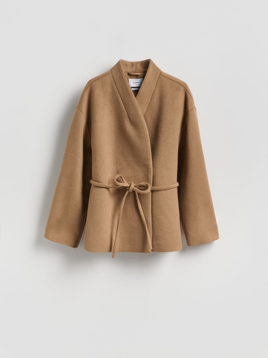 Wool rich jacket - beige - RESERVED