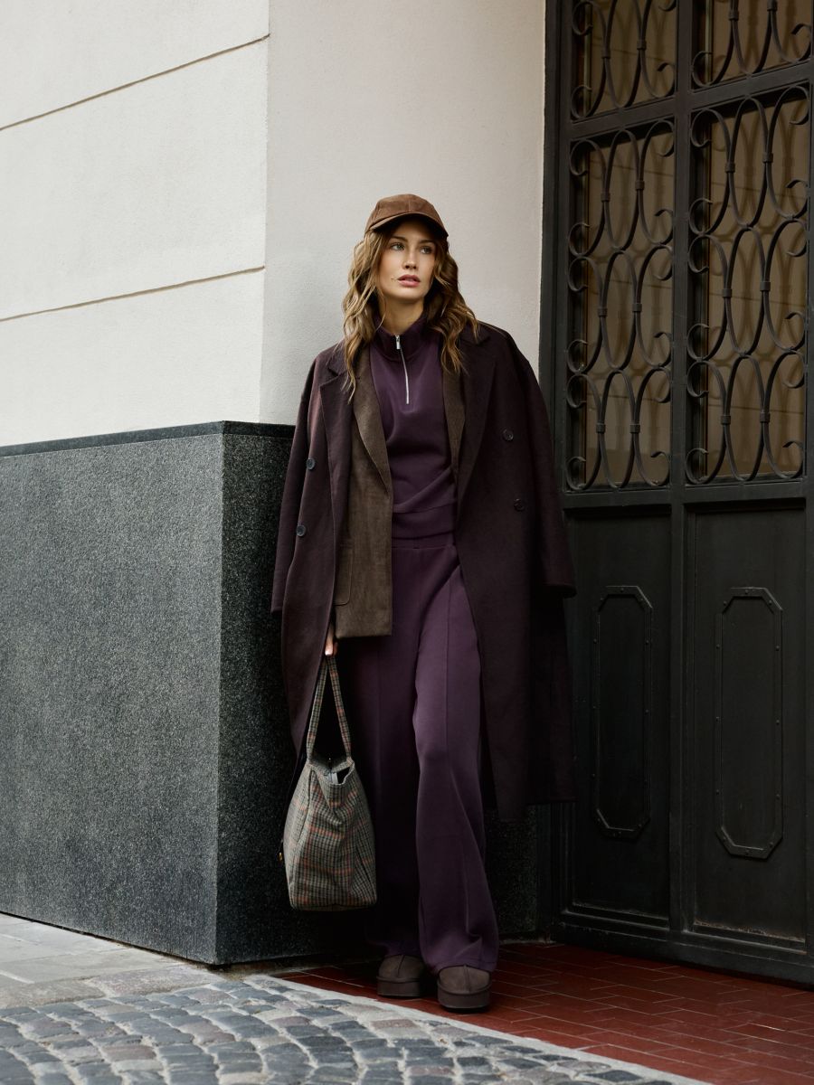 LADIES` COAT - dark brown - RESERVED