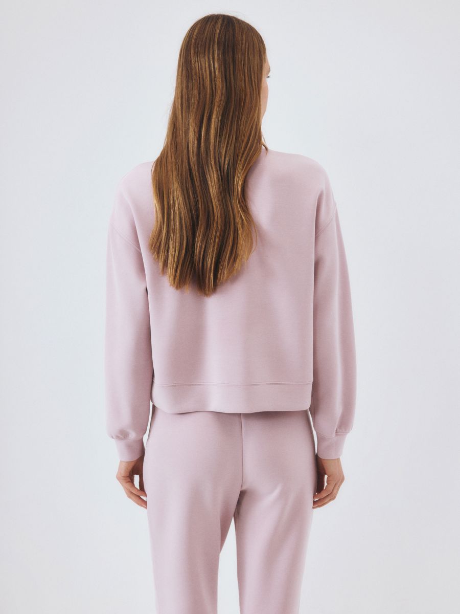 Bluza z dodatkiem modalu Kolor pastelowy róż - RESERVED