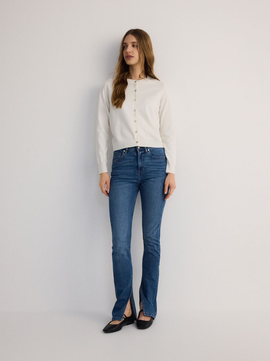 Viscose blend button-up cardigan - cream - RESERVED - 4