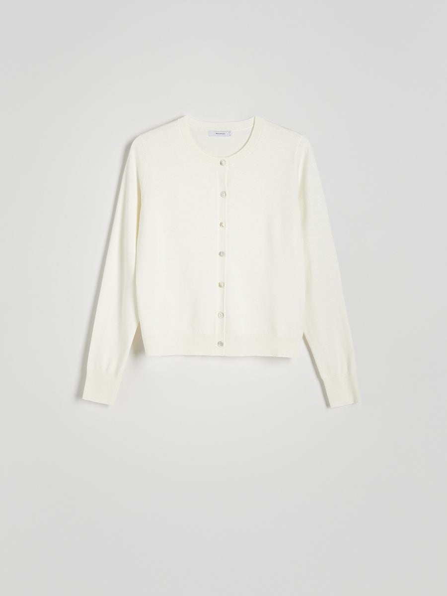 Viscose blend button-up cardigan - cream - RESERVED - 2