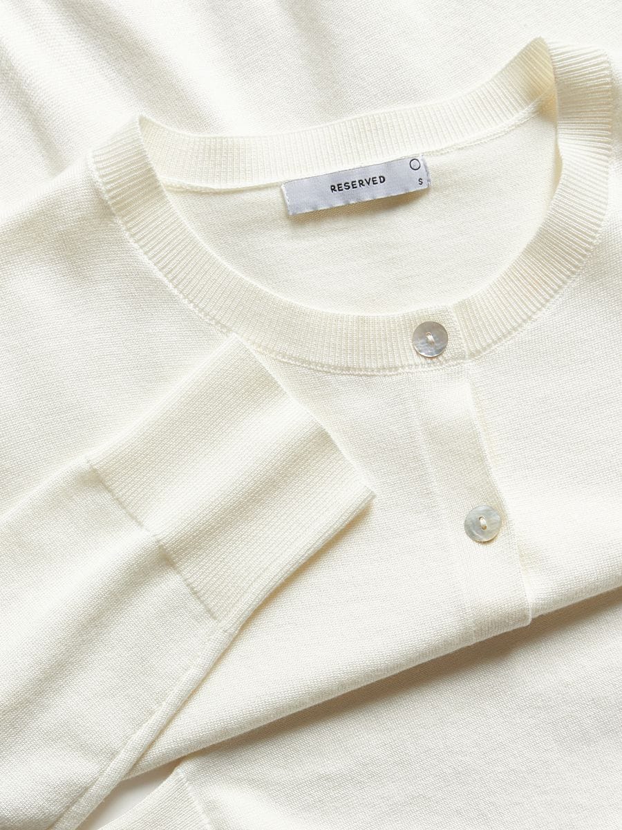 Viscose blend button-up cardigan - cream - RESERVED - 2