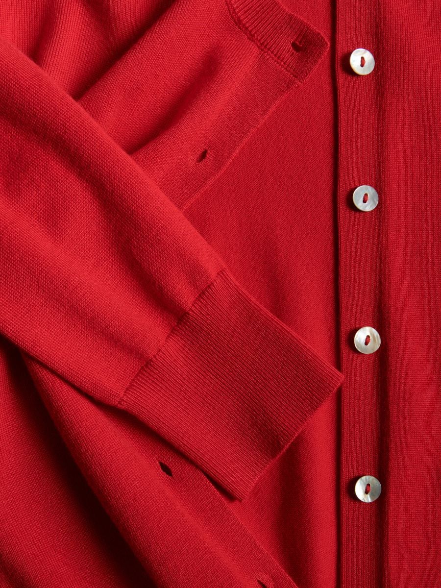 Viscose blend button-up cardigan - red - RESERVED - 6