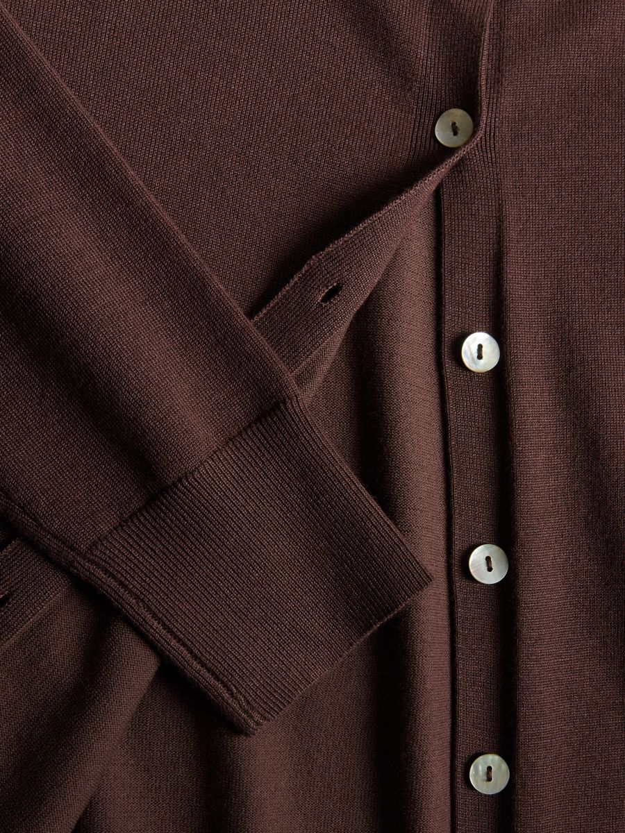 Viscose blend button-up cardigan - brown - RESERVED - 2