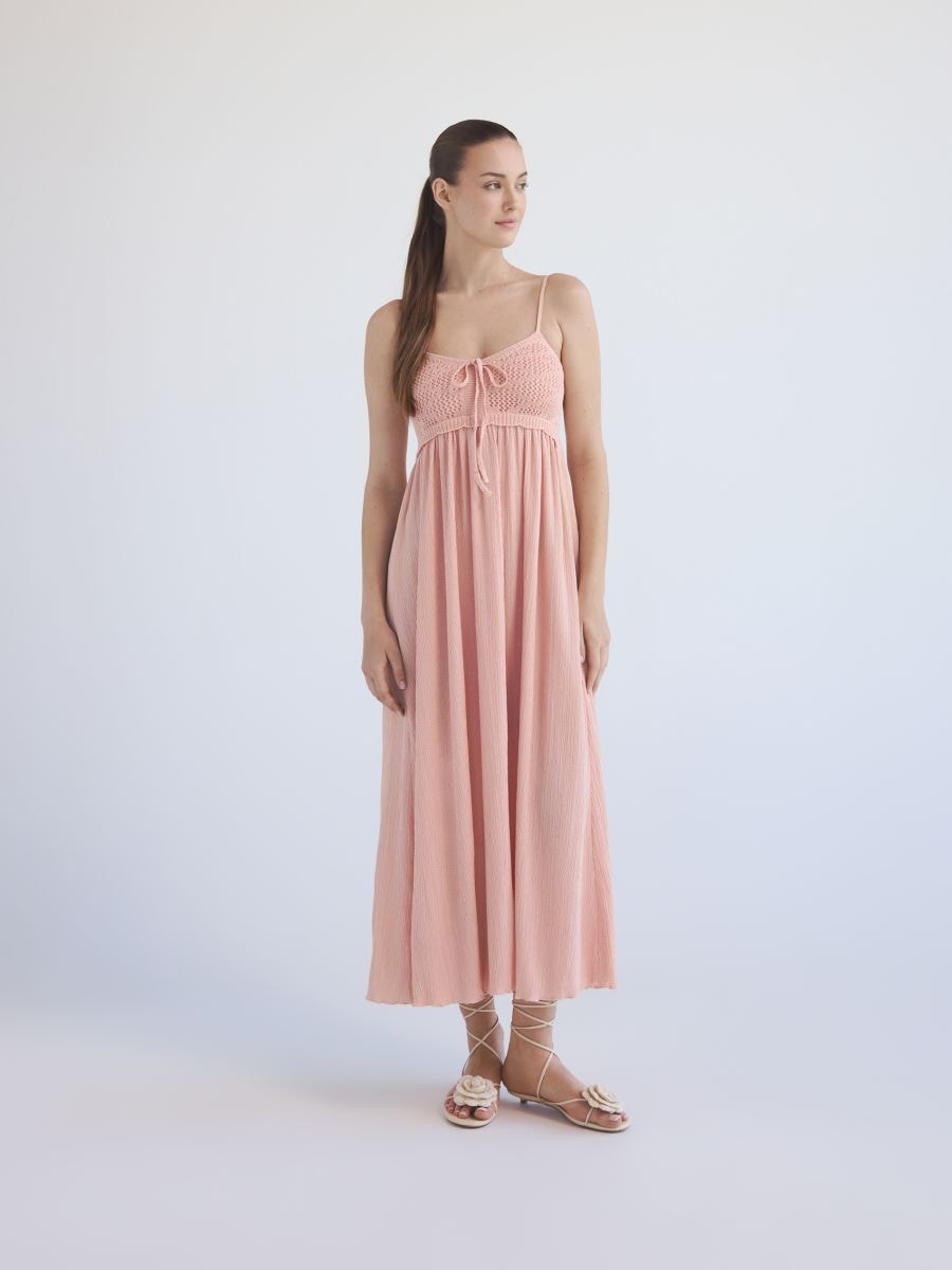 Cami strap midi dress - light orange - RESERVED - 5