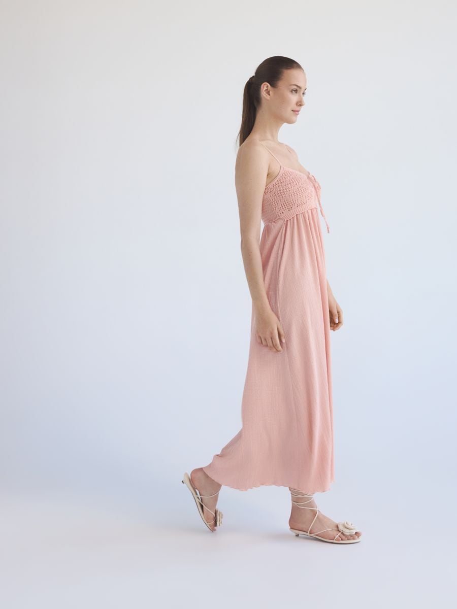 Cami strap midi dress - light orange - RESERVED - 4
