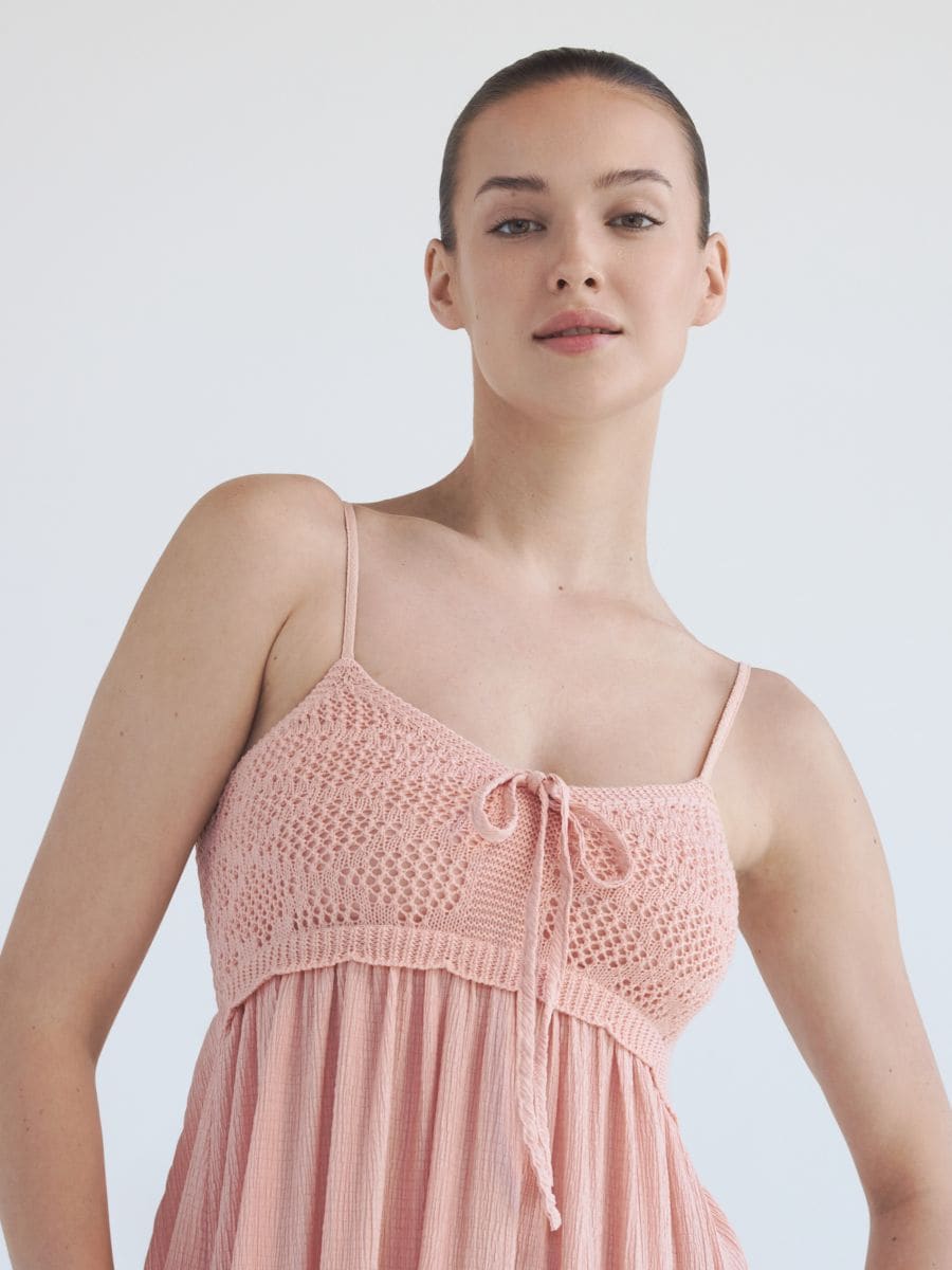 Cami strap midi dress - light orange - RESERVED - 3
