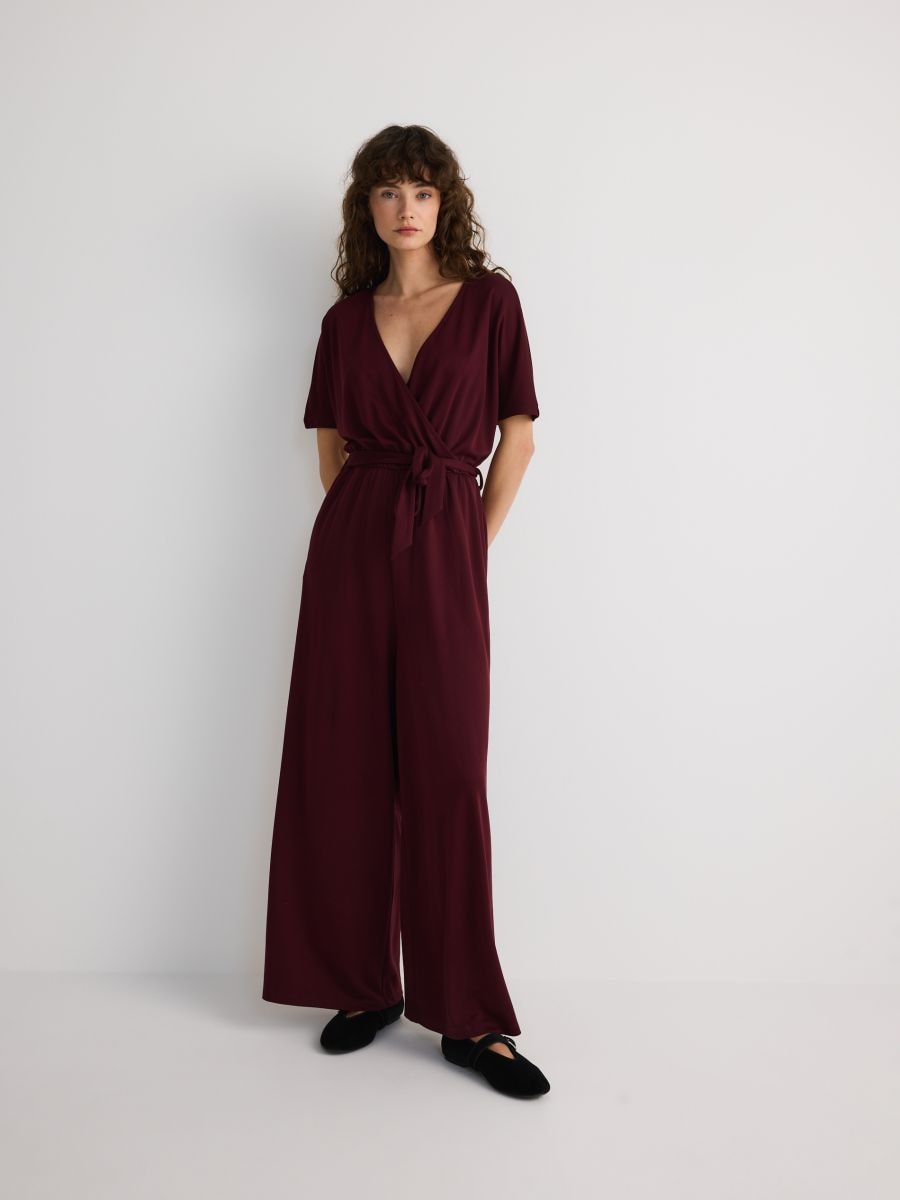 Modal blend jumpsuit - maroon - RESERVED - 5