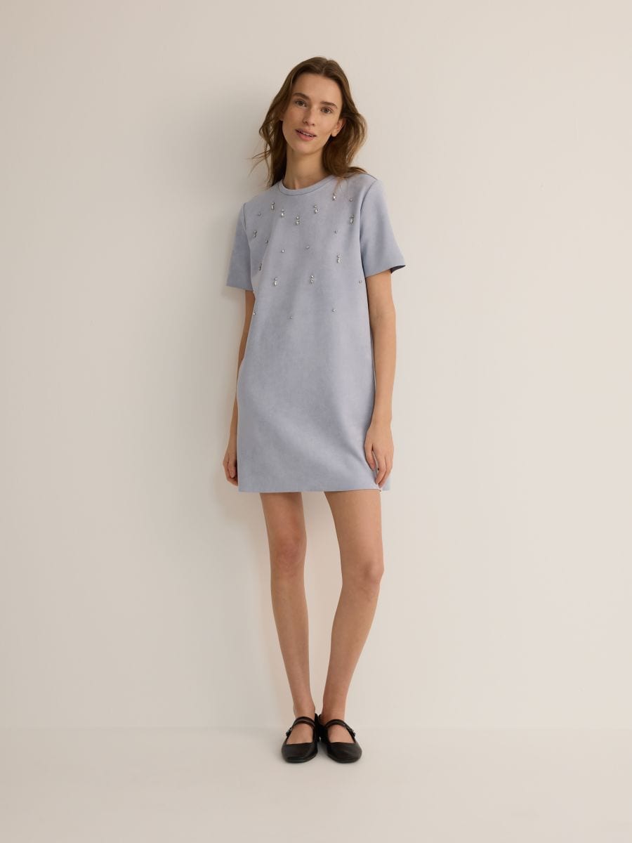 Robe mini avec applications - bleu pâle - RESERVED - 3