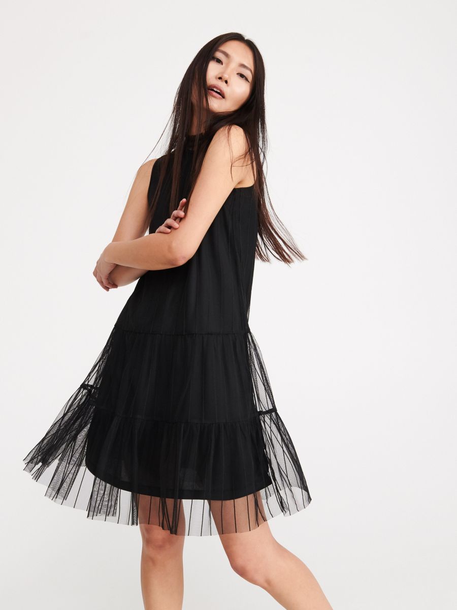 Платье с тюлем Цвет Черный - RESERVED - WP861-99X