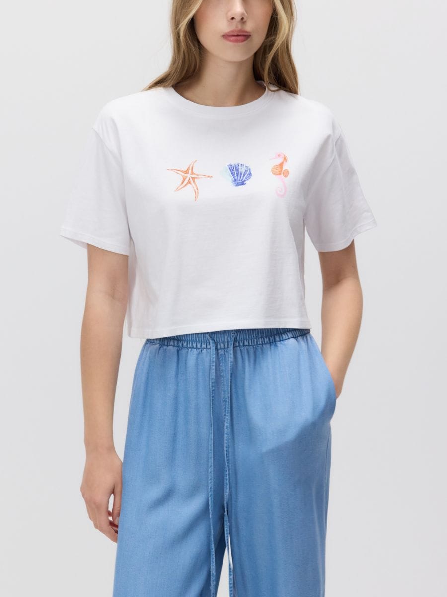 Short T-shirt with print - white - RESERVED - 2