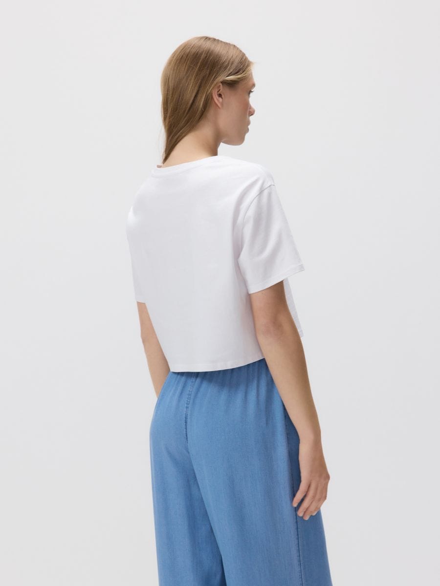 Short T-shirt with print - white - RESERVED - 4