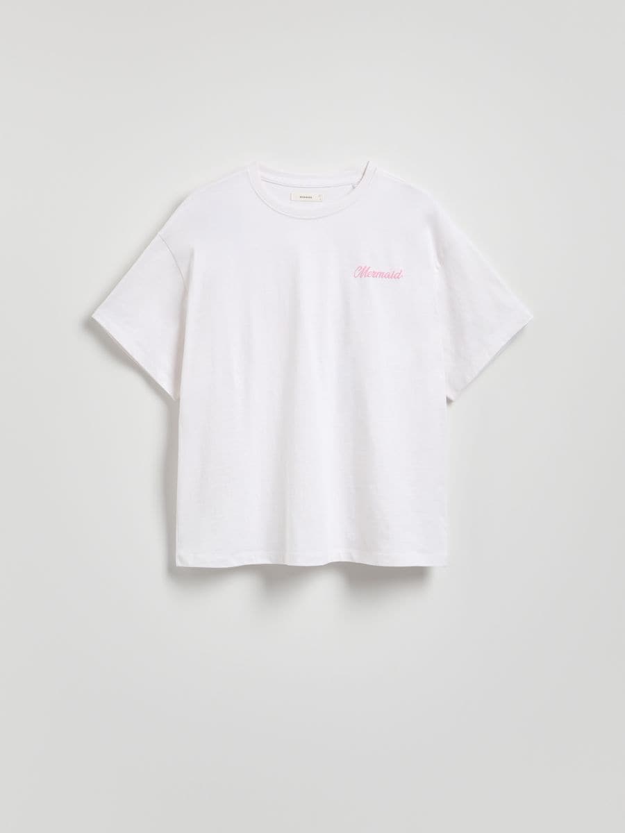 Baumwoll-T-Shirt mit Print - weiß - RESERVED
