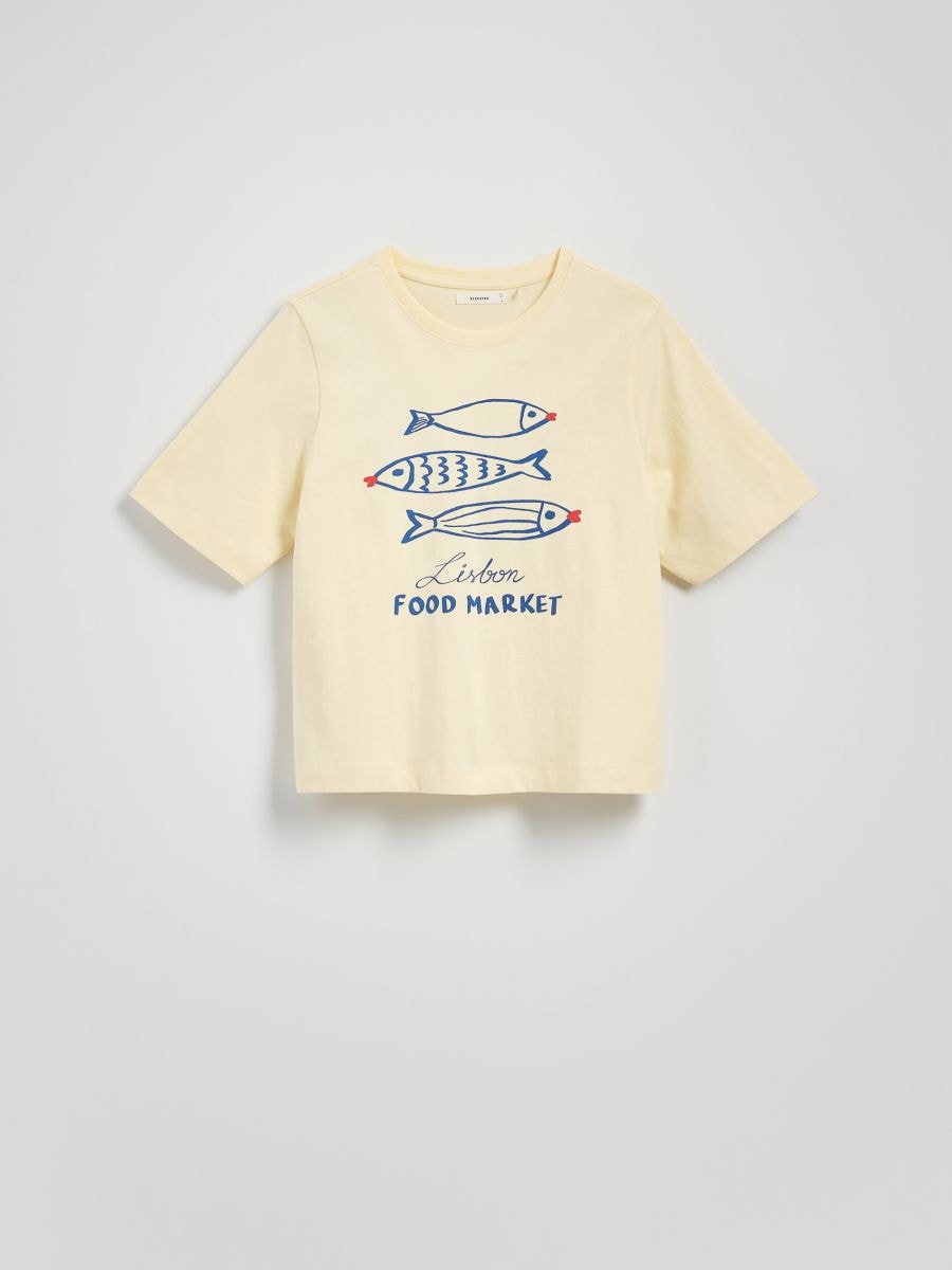 T-shirt with print - light yellow - RESERVED - 5