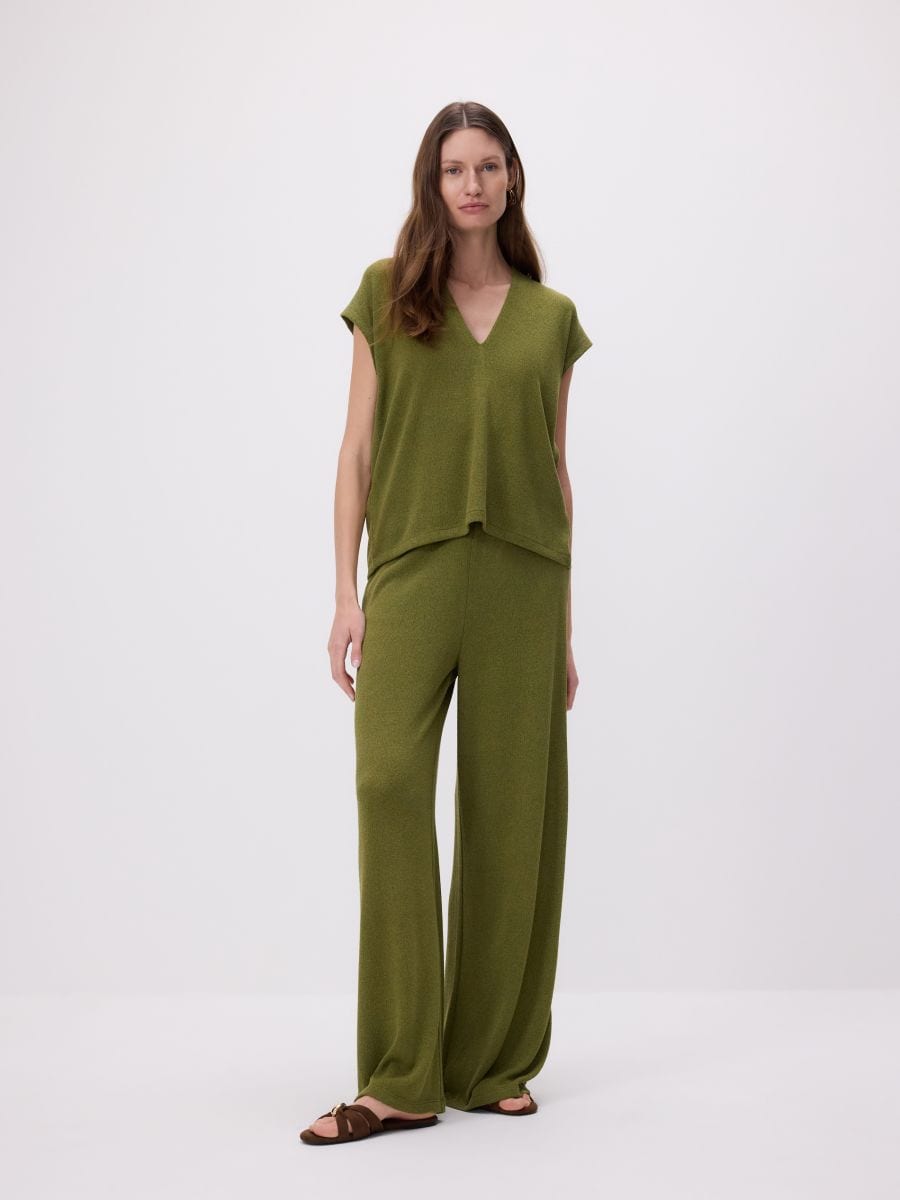 V neck blouse - light olive - RESERVED
