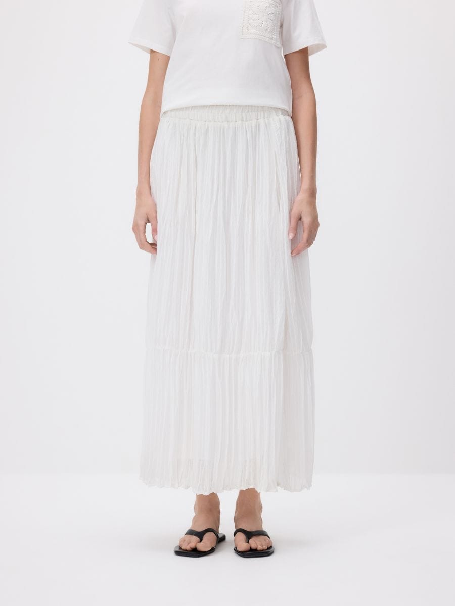 Crushed fabric maxi skirt - white - RESERVED - 2