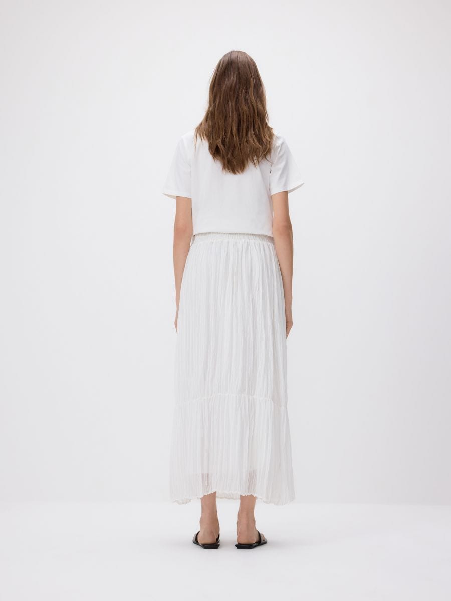 Crushed fabric maxi skirt - white - RESERVED - 3