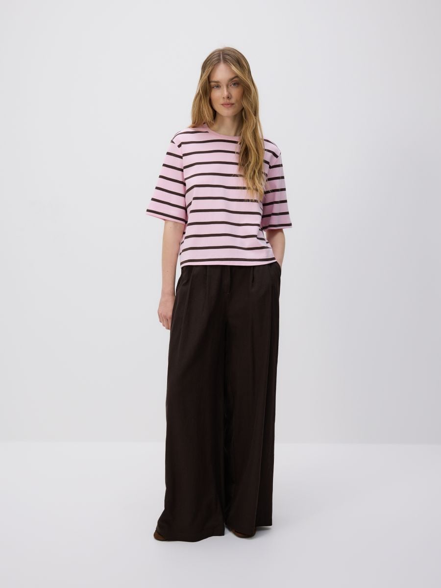 Regular fit stripe T-shirt - pastel pink - RESERVED - 5