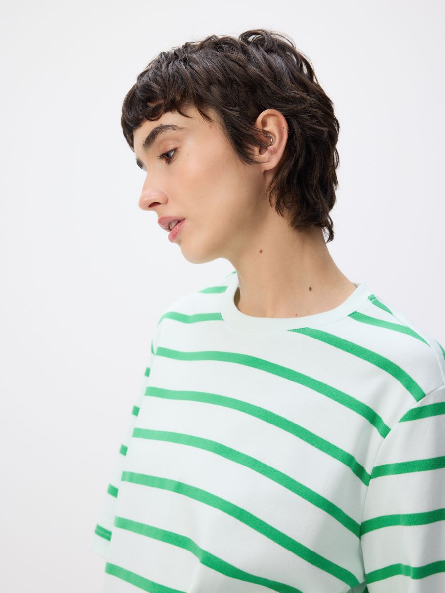 Regular fit stripe T-shirt - pale blue - RESERVED - 3