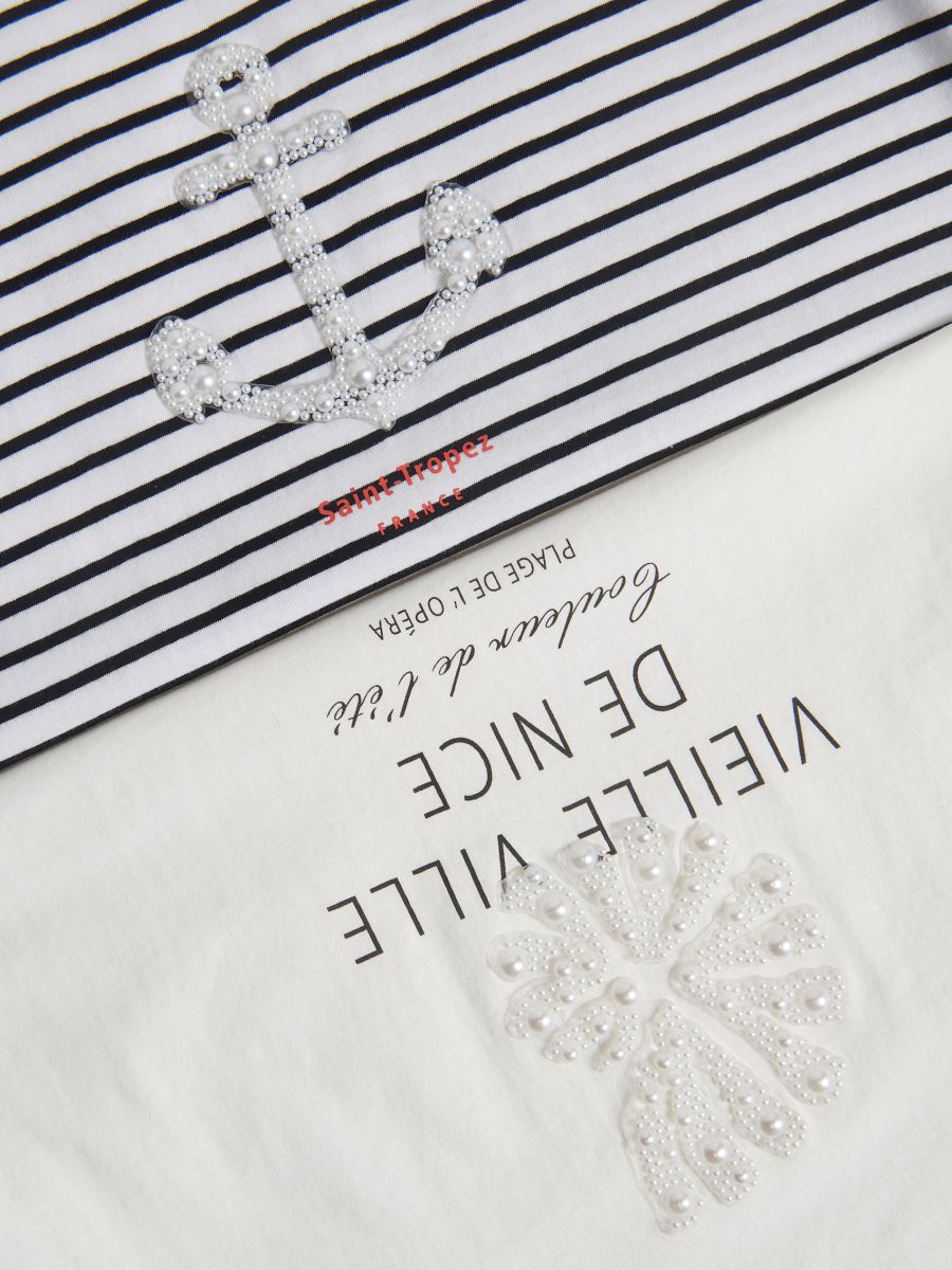 T-shirt with appliqué - multicolor - RESERVED - 2