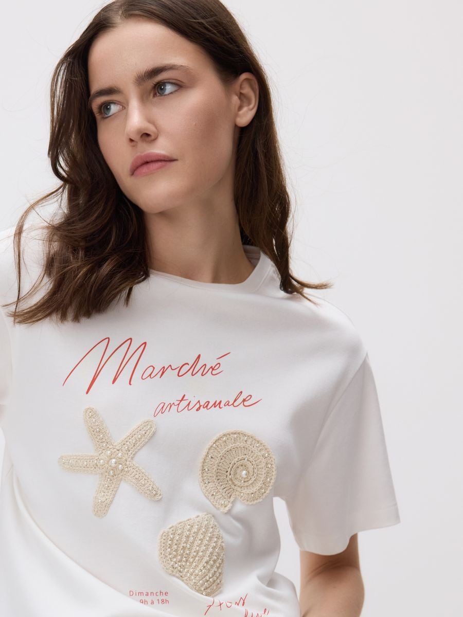 LADIES` T-SHIRT - nude - RESERVED