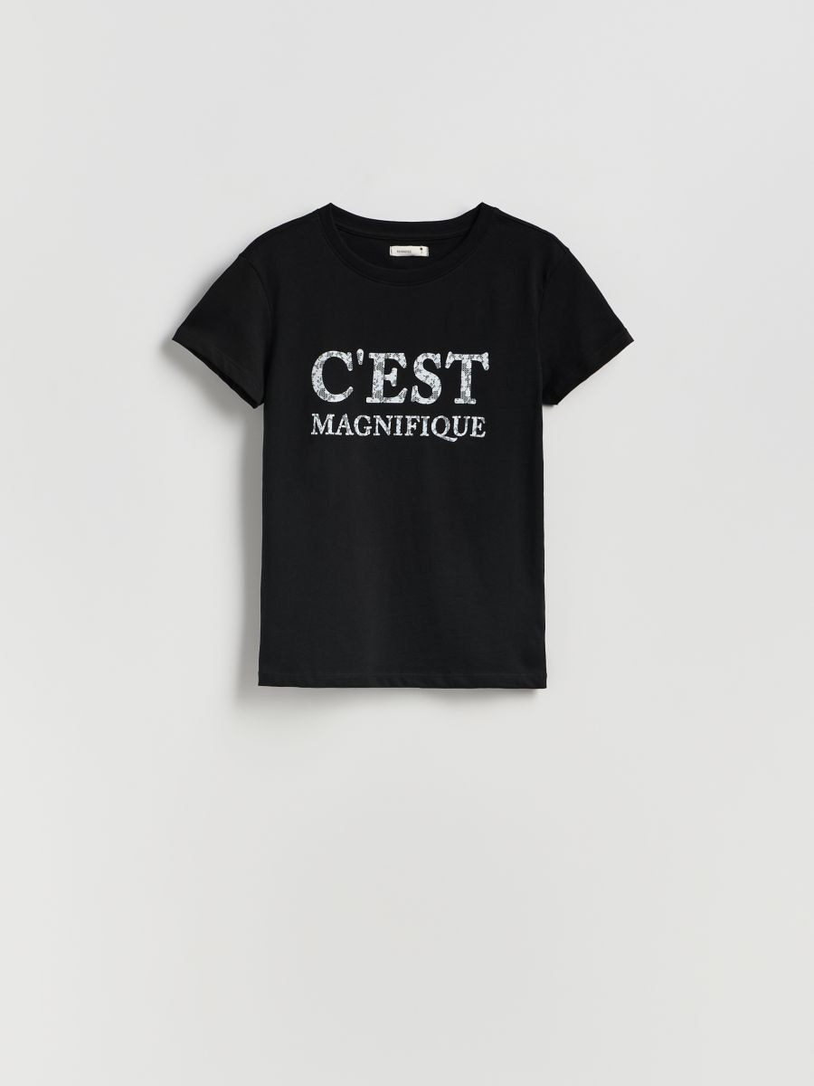 T-shirt with print - black - RESERVED