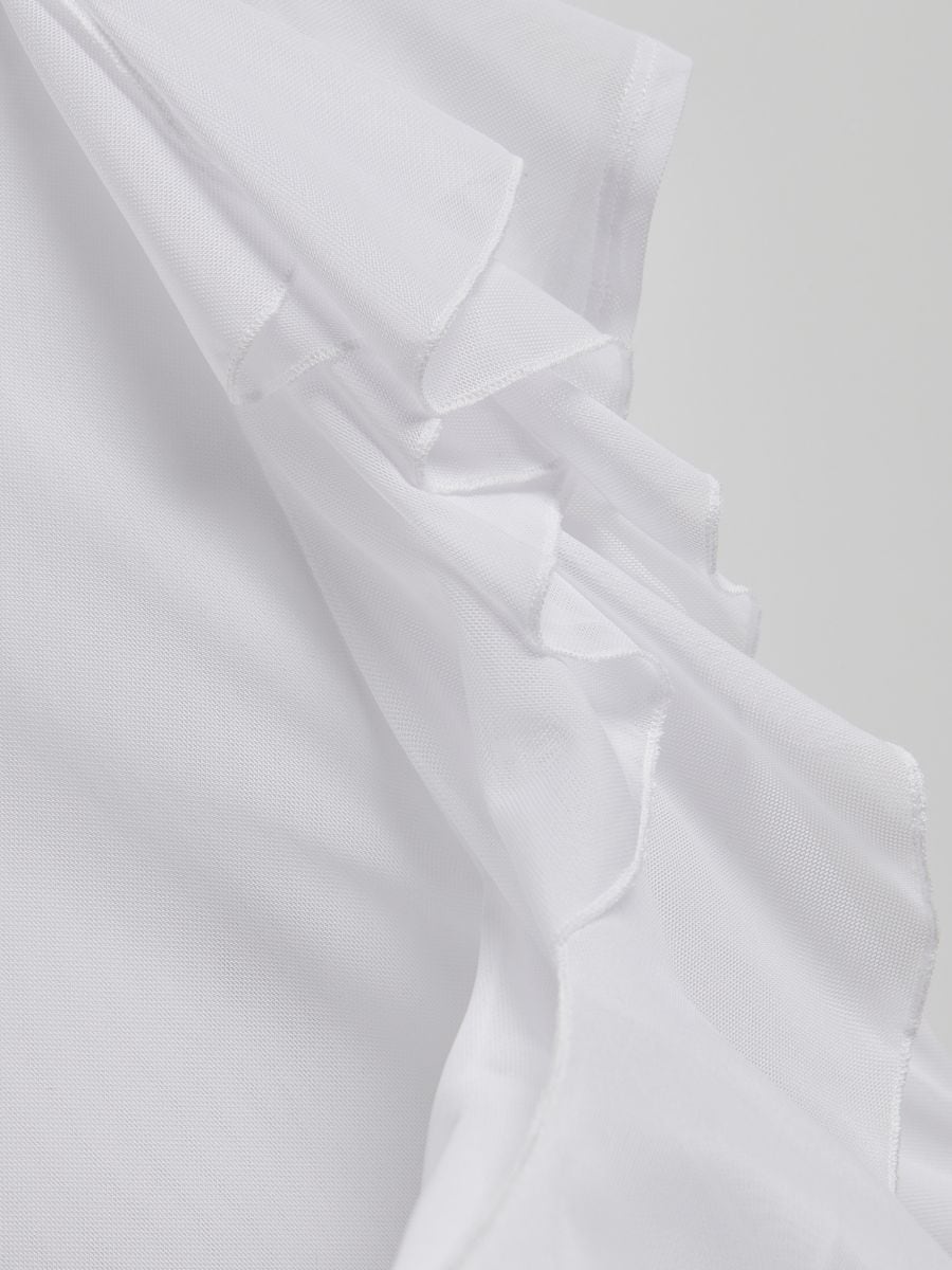 Blouse with decorative ruffle - white - RESERVED - 7