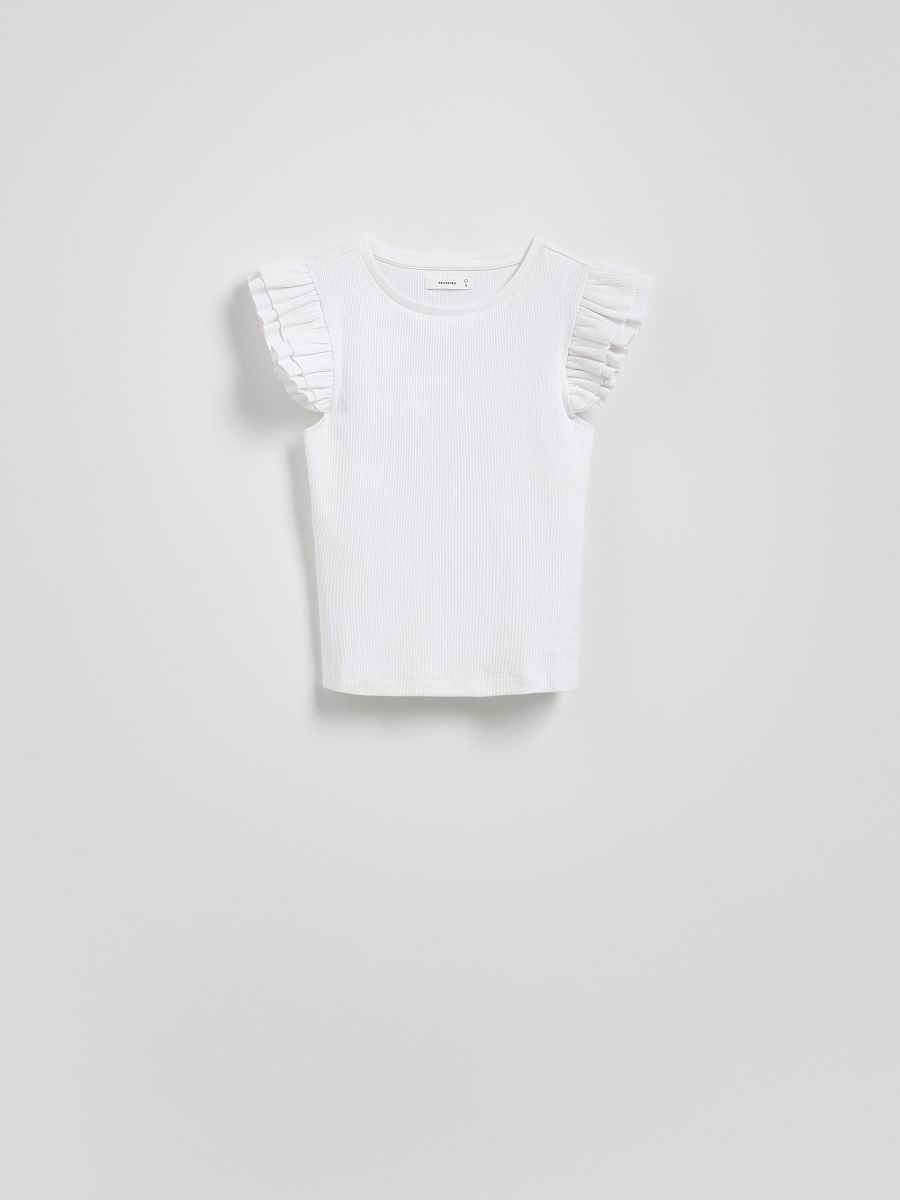 Bluse mit Rüschen - creme - RESERVED - 5
