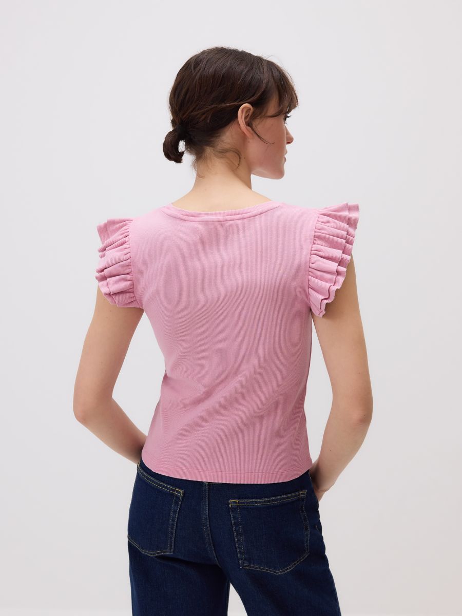 Top with frills - light orange - RESERVED - 5