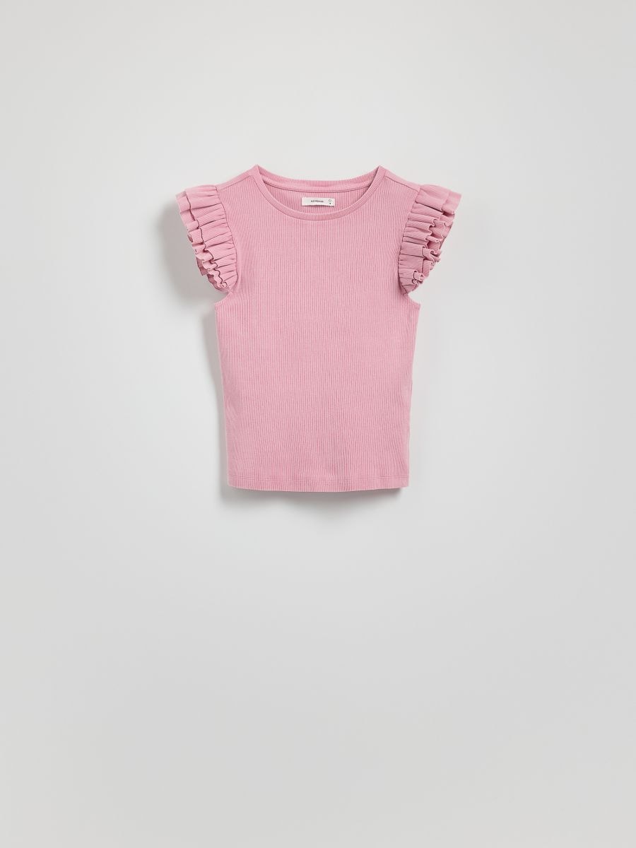 Top with frills - light orange - RESERVED - 6