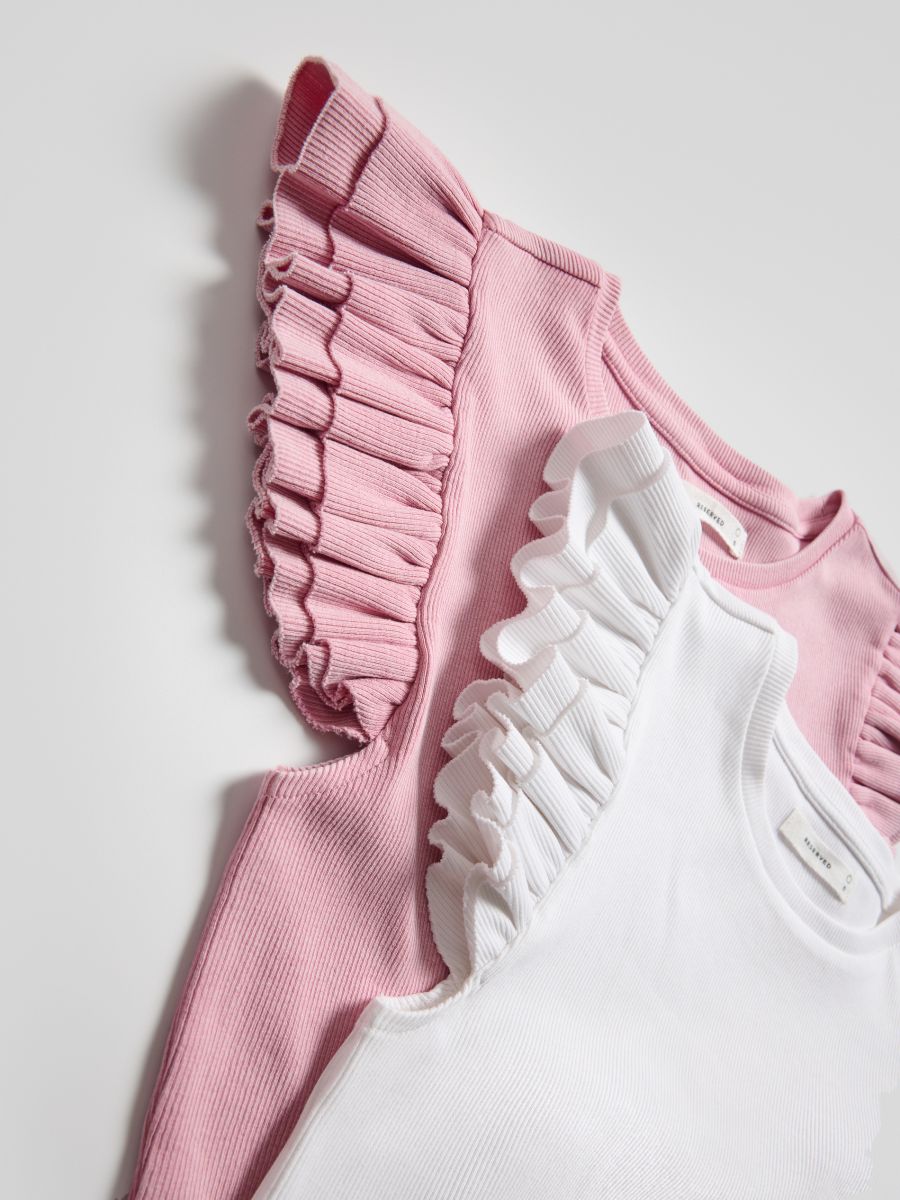 Top with frills - light orange - RESERVED - 7