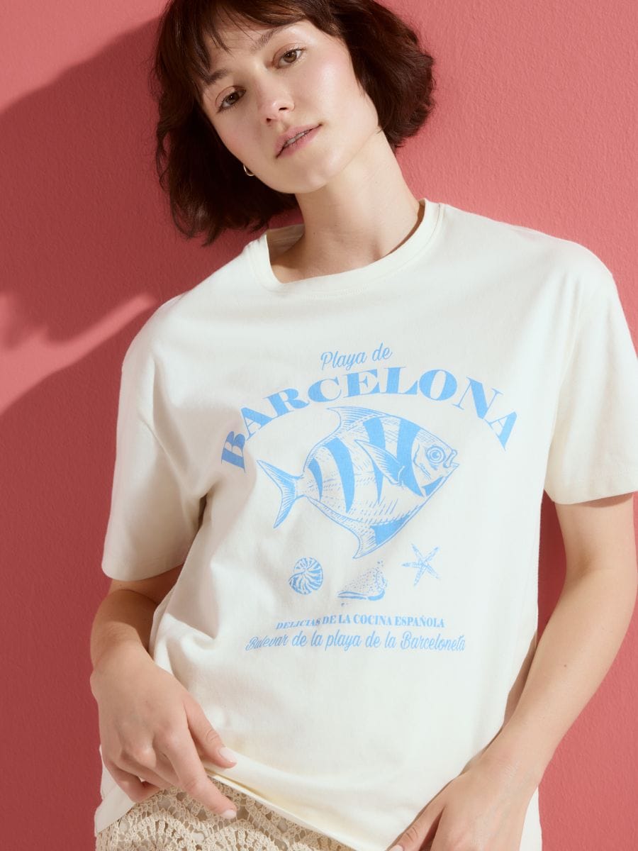 T-shirt with print - cream - RESERVED - 7