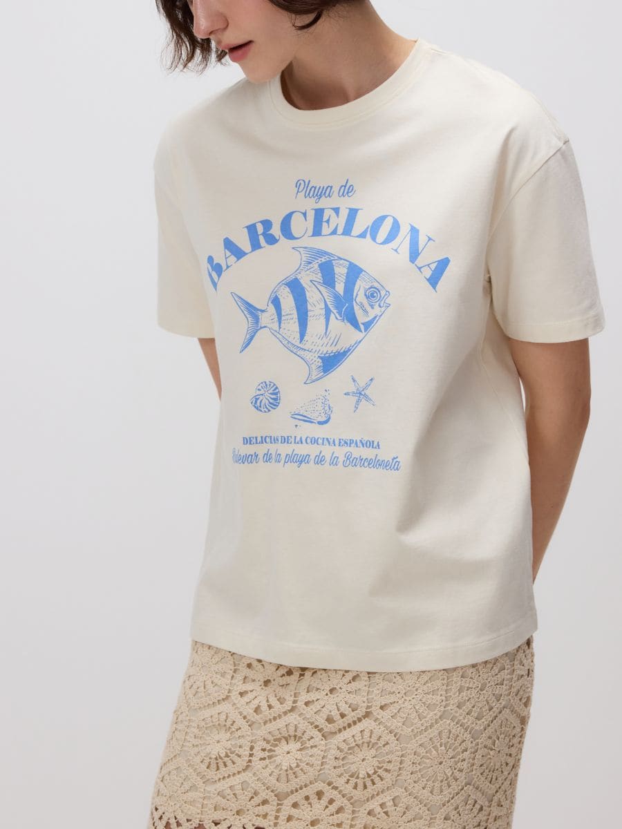 T-shirt with print - cream - RESERVED - 2