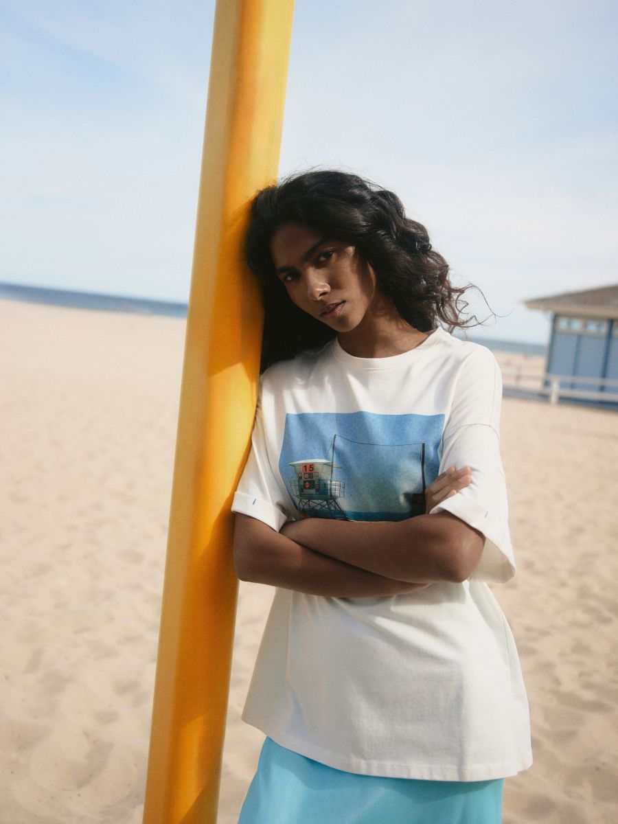 T-Shirt mit Print - creme - RESERVED